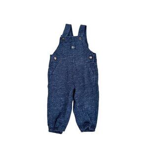 Baby Boy Oshkosh Bgosh Blue Speckled Overalls 9-12M With Button & Snap Closures